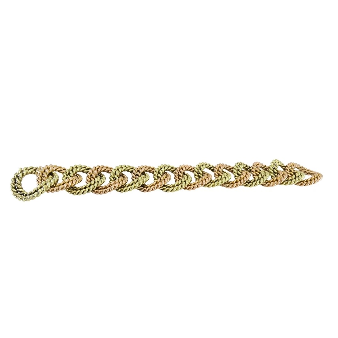 Verdura 14k Two-Tone Gold Rope Link Bracelet - 5