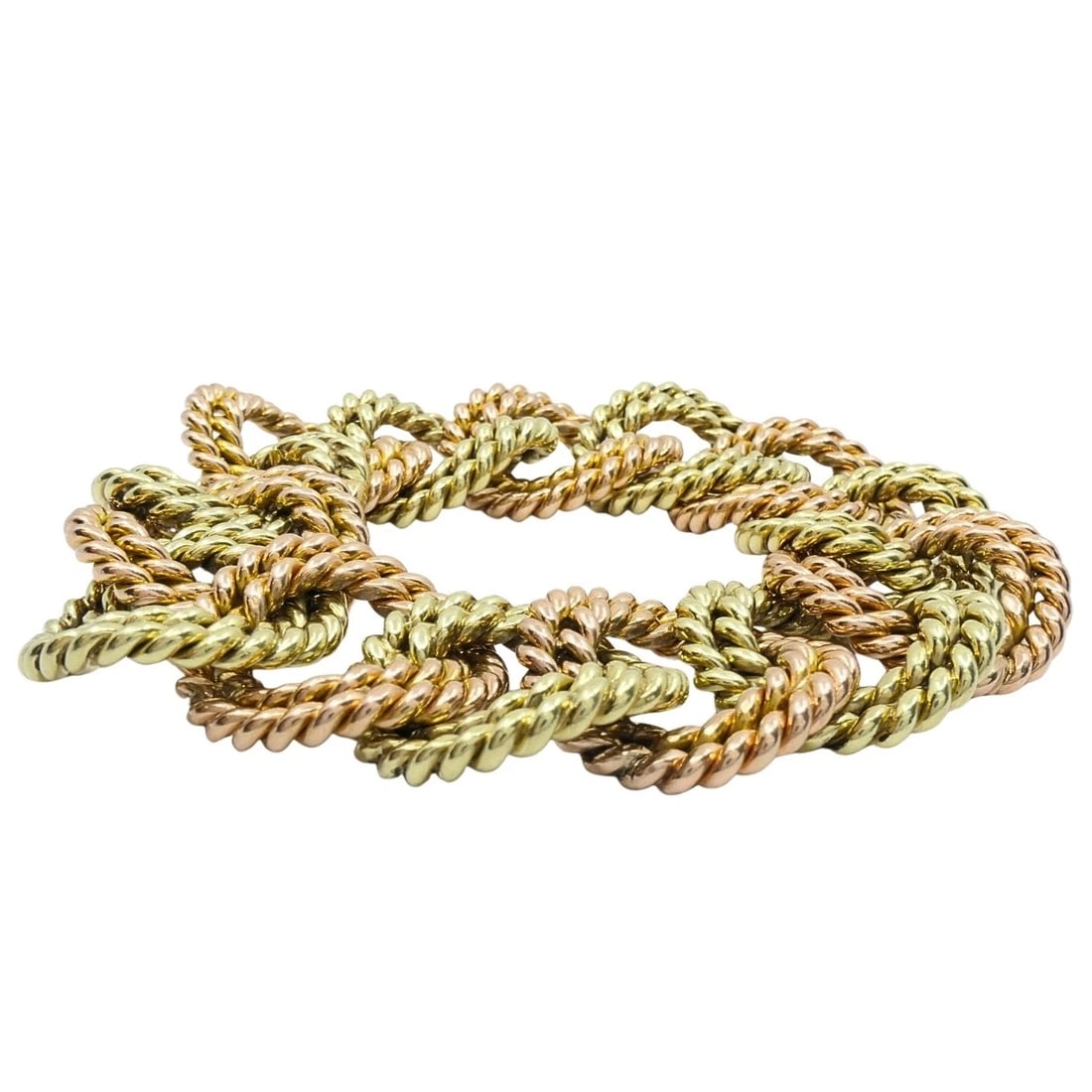 Verdura 14k Two-Tone Gold Rope Link Bracelet - 6