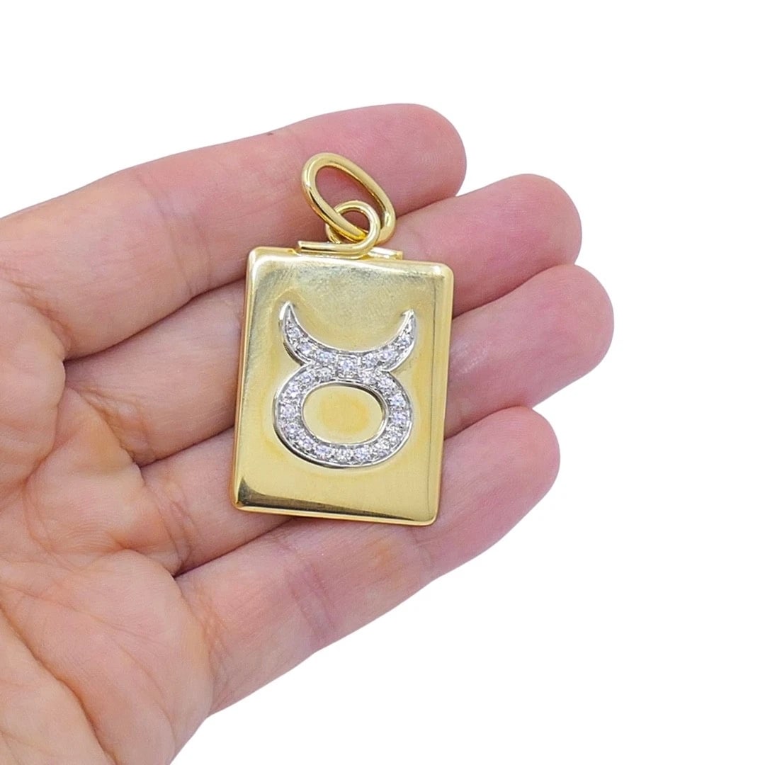 Pomellato 18k Gold Diamond Taurus Zodiac Pendant - 2