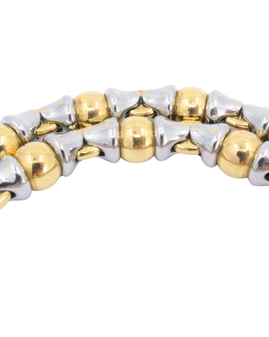 Bvlgari Vintage Bulgari 18k Gold Stainless Steel Collar Necklace - 6