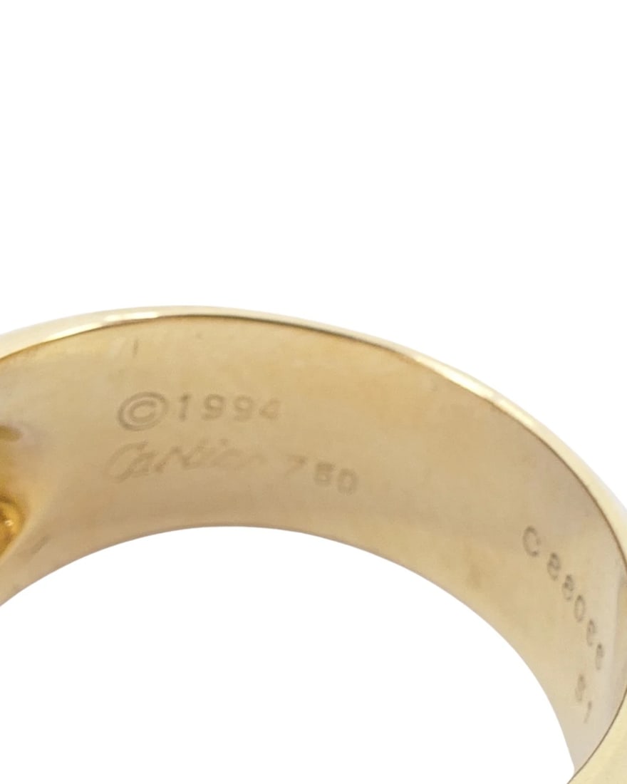 Cartier Vintage Dome Ring Gold Gemstones Size 5.75 - 7