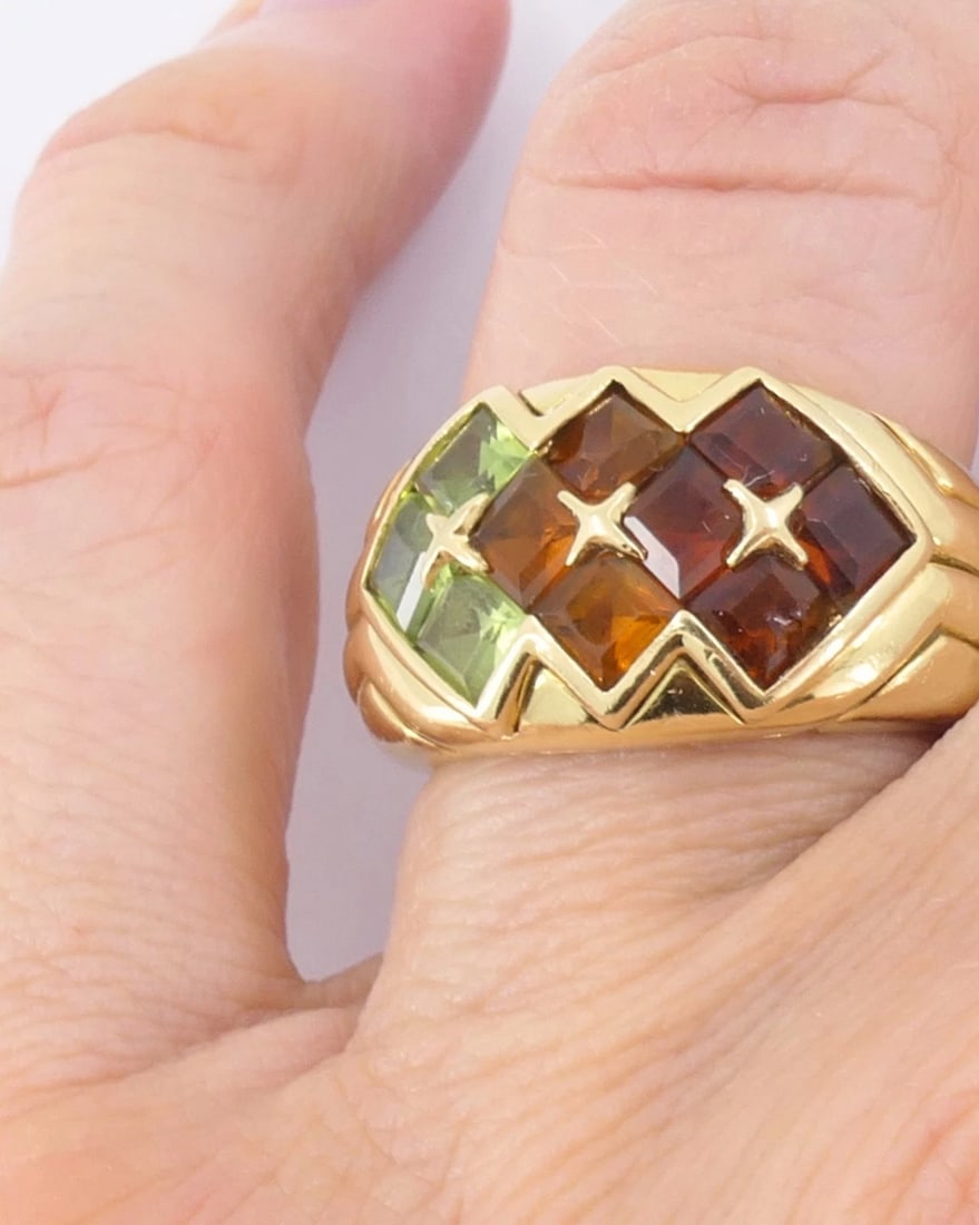 Bvlgari Bulgari Gemstone 18k Gold Cocktail Ring - 2