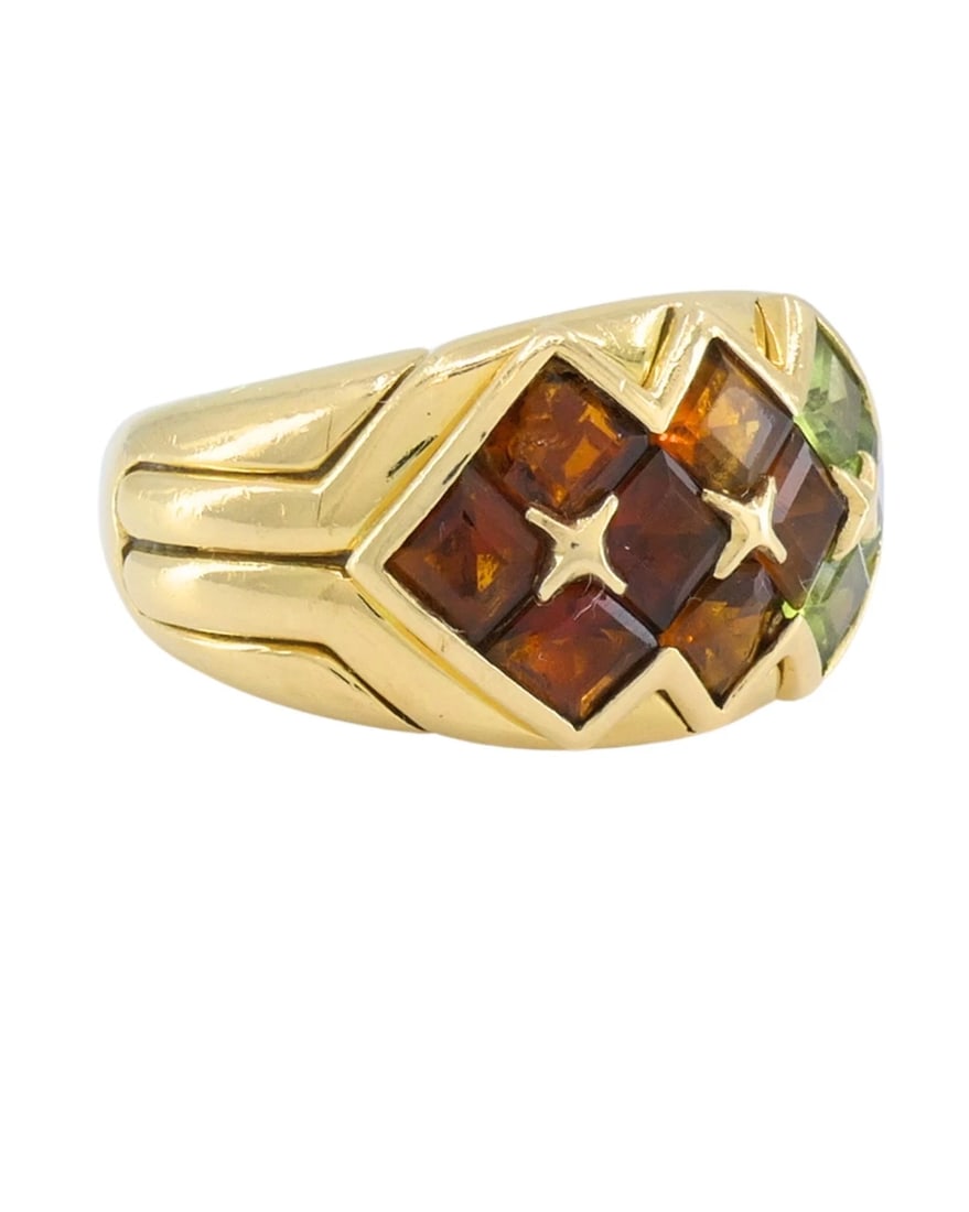 Bvlgari Bulgari Gemstone 18k Gold Cocktail Ring - 3