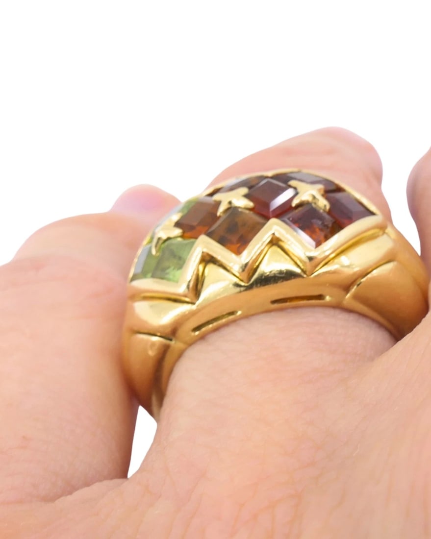 Bvlgari Bulgari Gemstone 18k Gold Cocktail Ring - 7