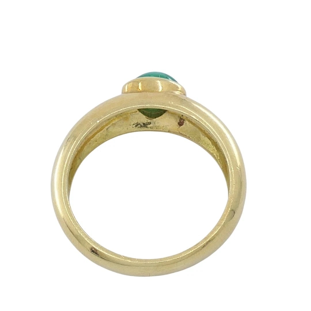 Asprey London 18k Gold Oval Cabochon Emerald Ring - 8
