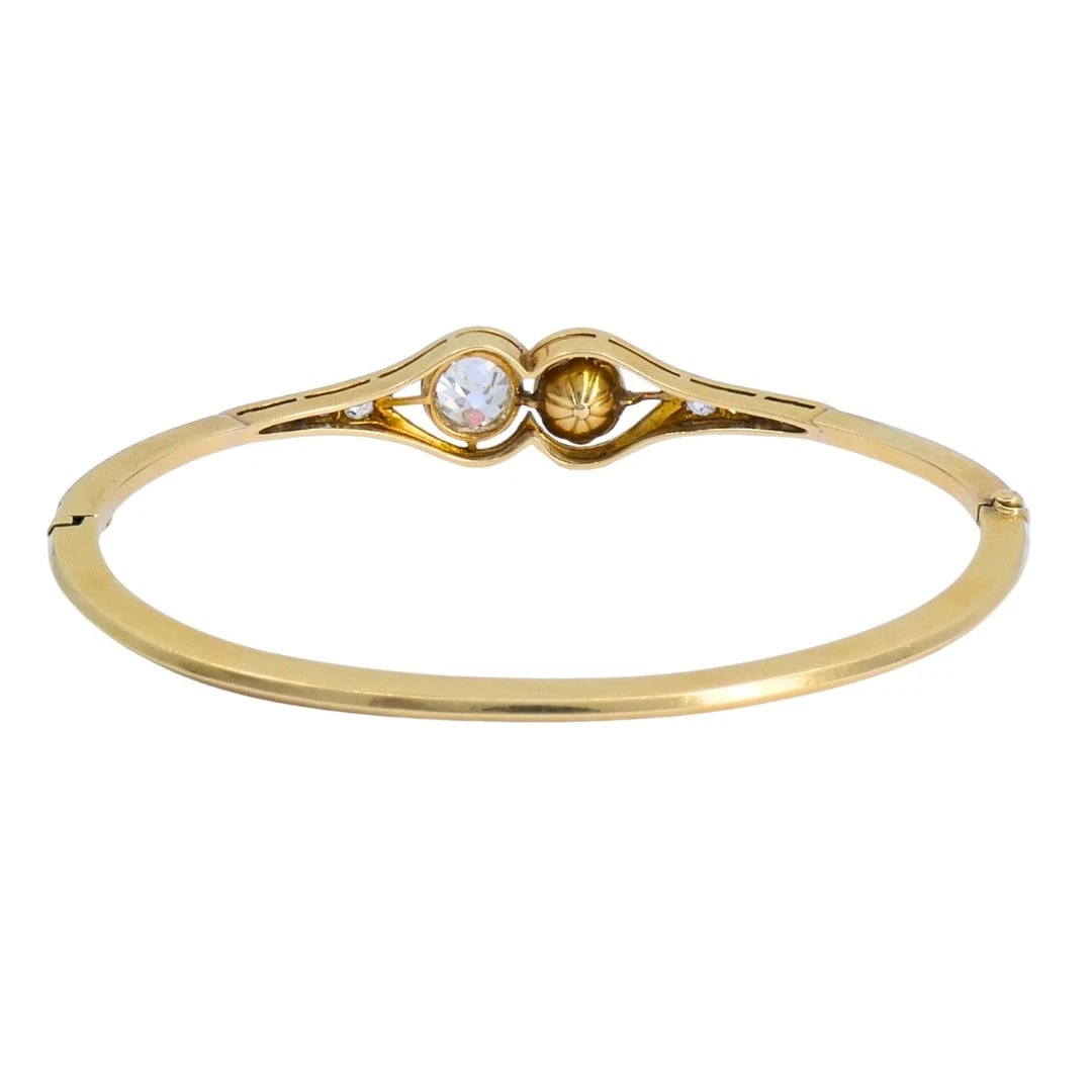 Edwardian Diamond BRACELET Pearl Gold Platinum Filigree Pattern - 6