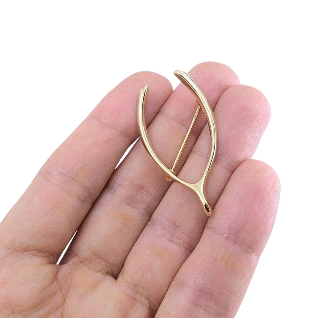Tiffany & Co. 14k Yellow Gold Wishbone Brooch Pin - 2