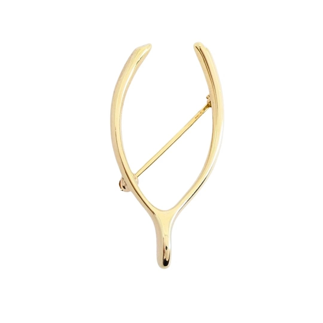 Tiffany & Co. 14k Yellow Gold Wishbone Brooch Pin - 7
