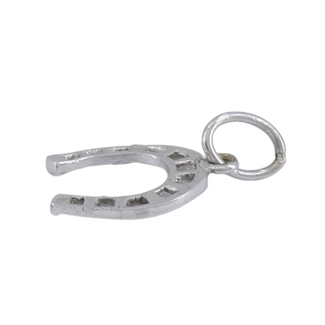 Edwardian Platinum Rose Cut Diamond Horseshoe Pendant - 8
