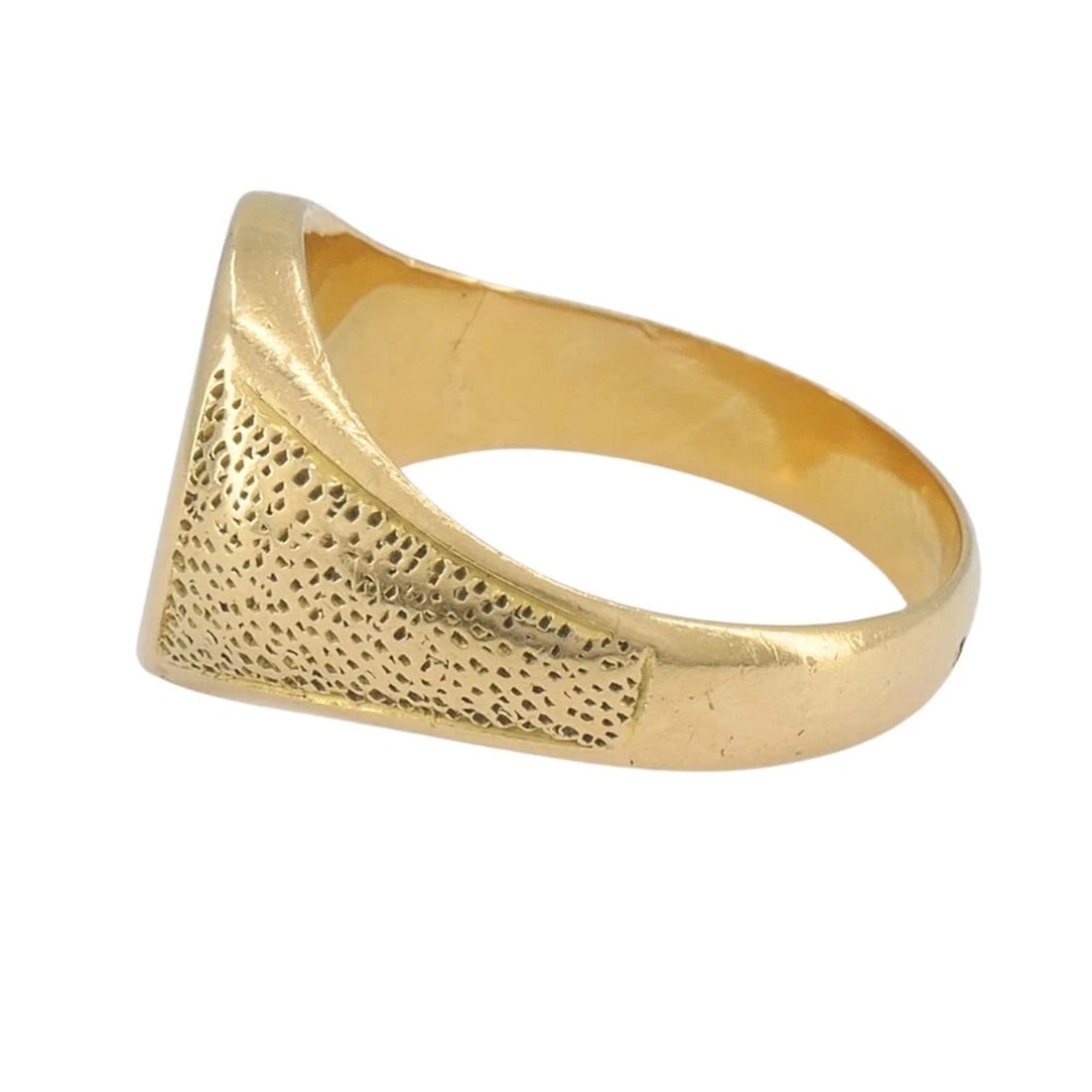 Vintage 18k Gold Un-engraved Signet Ring - 7