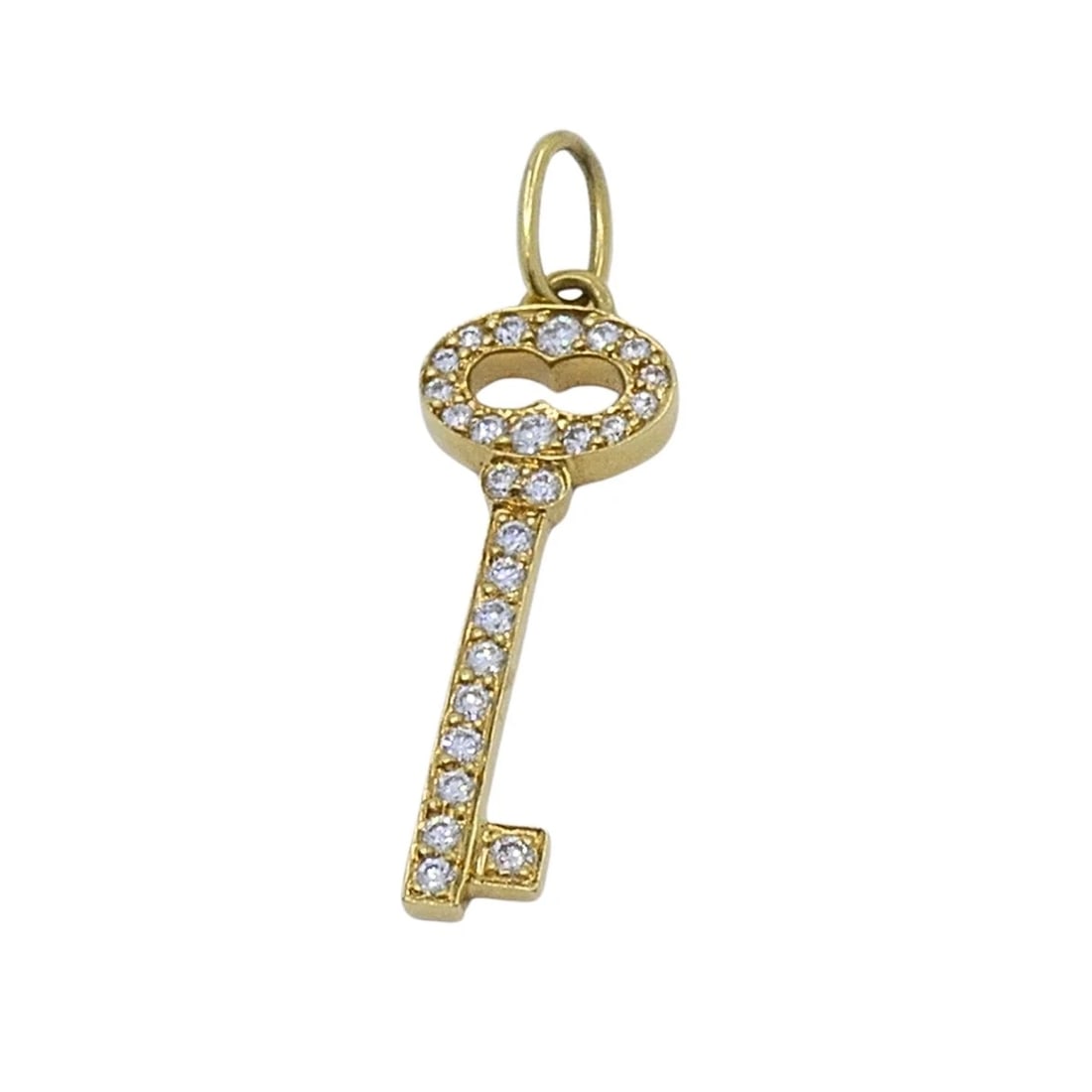 Tiffany & Co. 18k Yellow Gold Diamond Key Pendant - 3