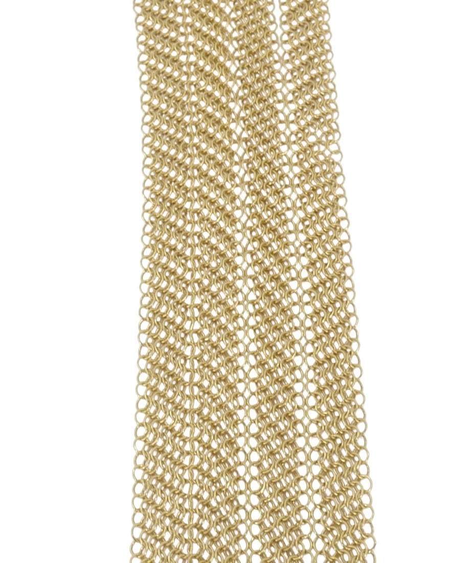 Elsa Peretti for Tiffany & Co. 18k Gold Jade Open Heart Mesh Necklace - 7