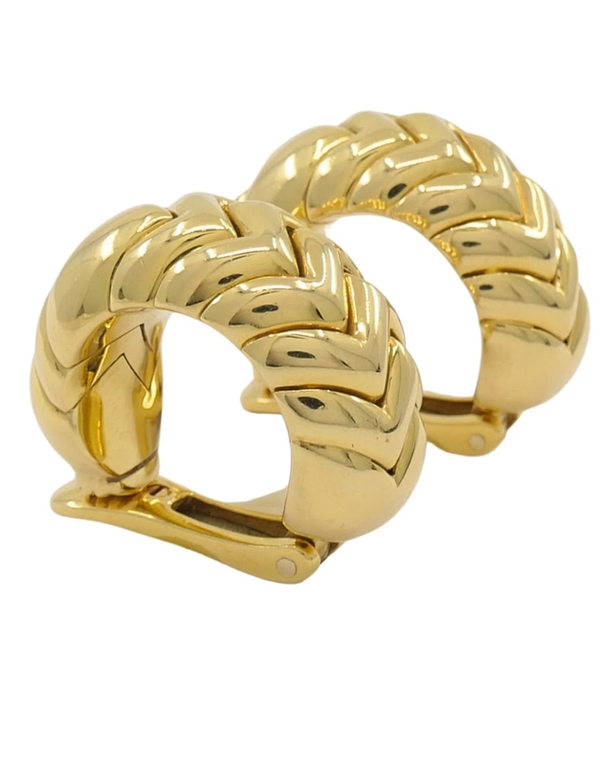 Bvlgari Bulgari Gold Earrings 18k Spiga Collection Clip-On - 3