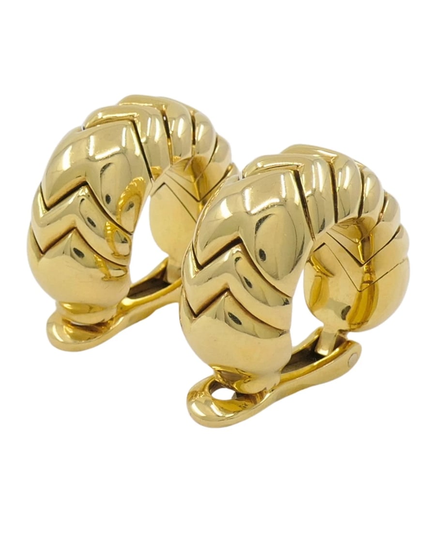 Bvlgari Bulgari Gold Earrings 18k Spiga Collection Clip-On - 4