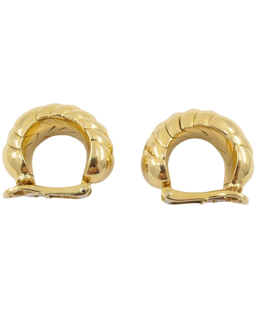 Bvlgari Bulgari Gold Earrings 18k Spiga Collection Clip-On - 7