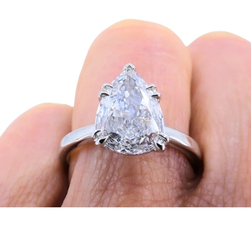 Pear Shaped Diamond Platinum Engagement RING 1.71 carat GIA D VS2 Estate Jewelry - 2