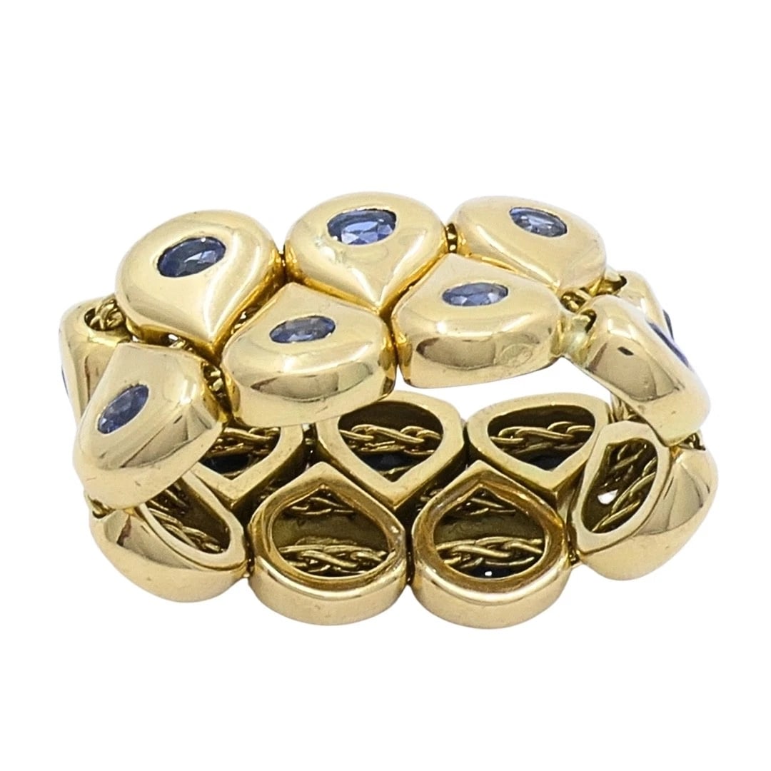 Chaumet Paris Tsouka 18k Gold Flexible Sapphire Teardrop Ring - 7