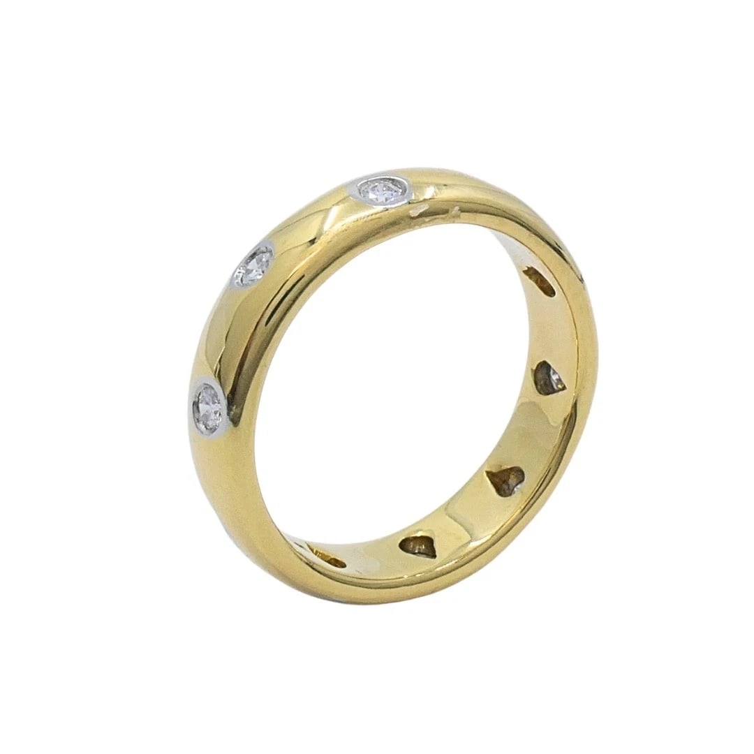 Tiffany & Co. 18k Gold & Platinum Accent Diamond Band Ring - 6