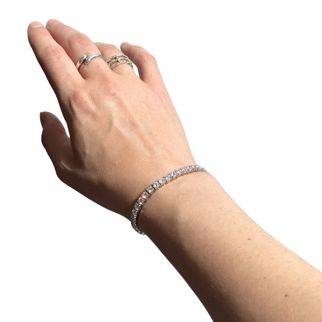 Vintage Cartier Platinum Diamond Tennis Bracelet - 3