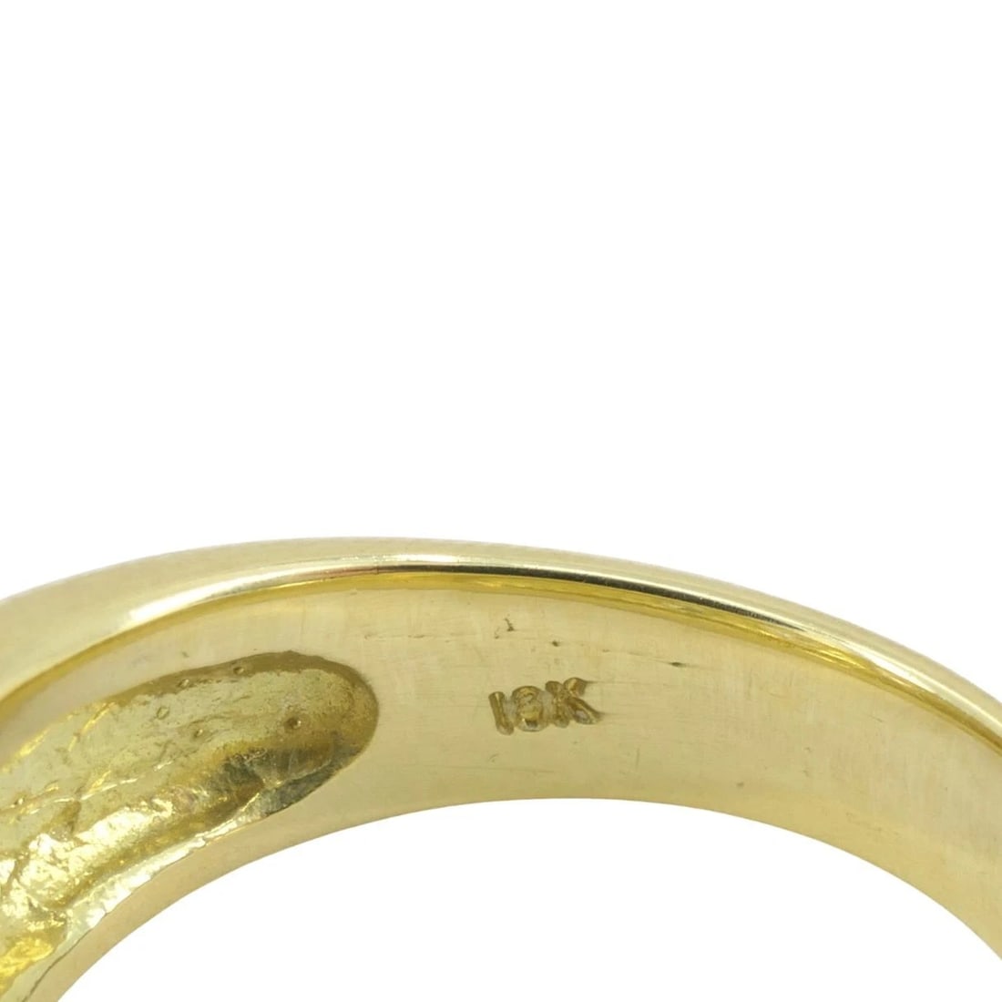 Vintage 18k Yellow Gold Three Stone Diamond Gypsy Ring - 7