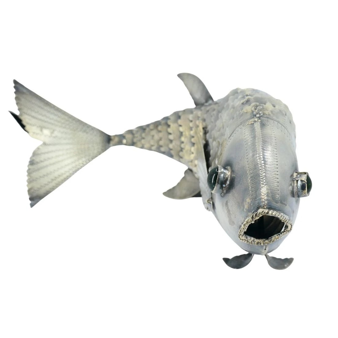 Vintage Articulated Sterling Silver Fish Figurine Mid Century Modern - 2