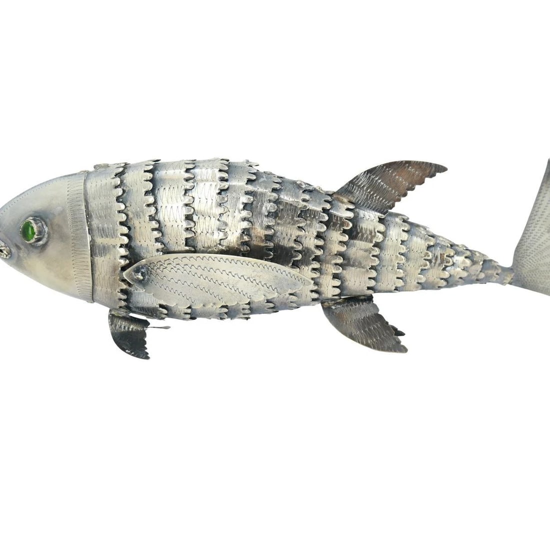 Vintage Articulated Sterling Silver Fish Figurine Mid Century Modern - 4