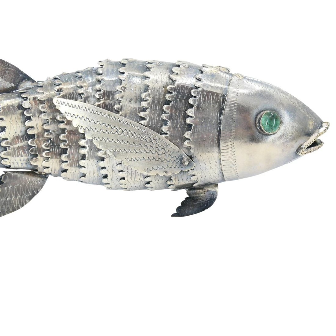 Vintage Articulated Sterling Silver Fish Figurine Mid Century Modern - 8