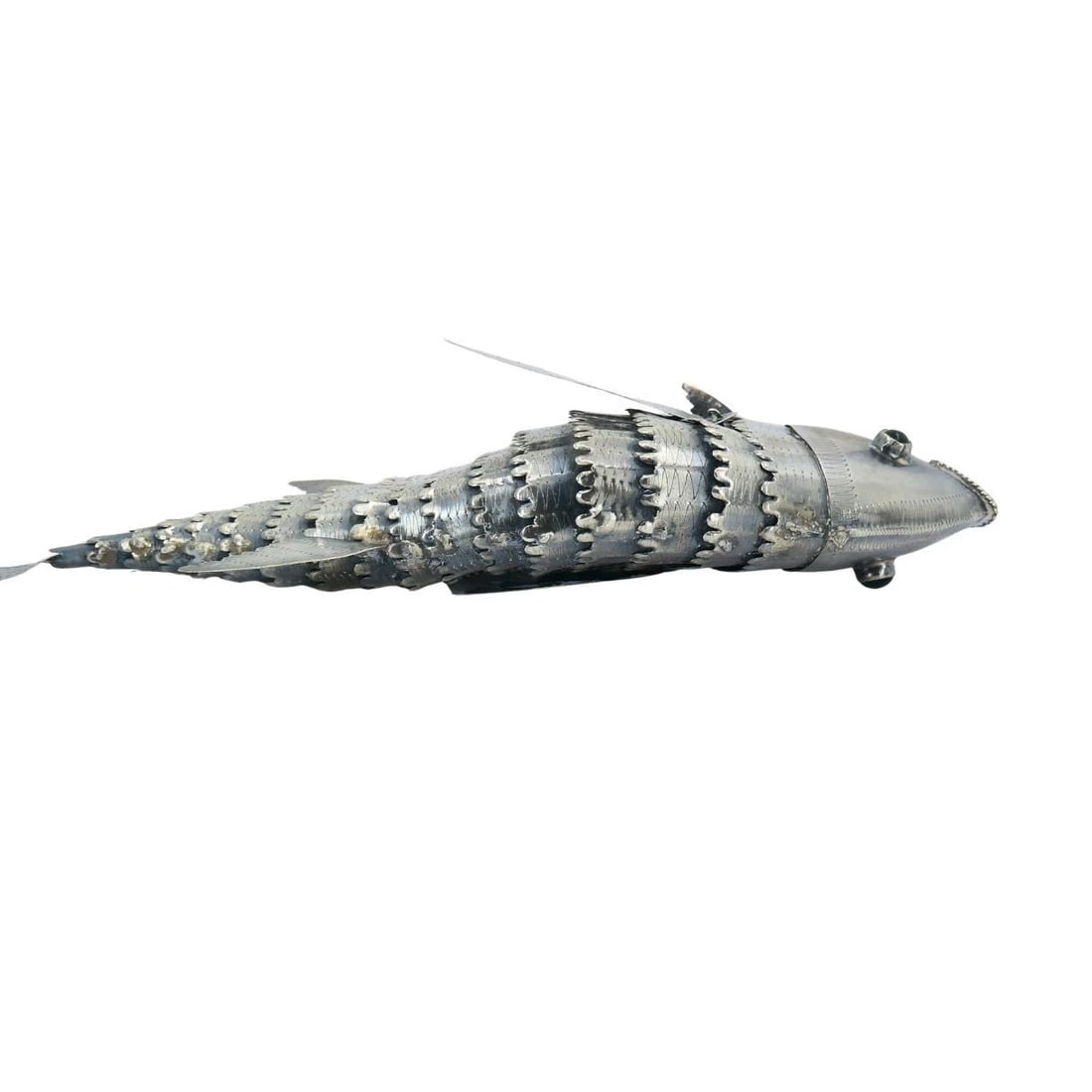 Vintage Articulated Sterling Silver Fish Figurine Mid Century Modern - 9