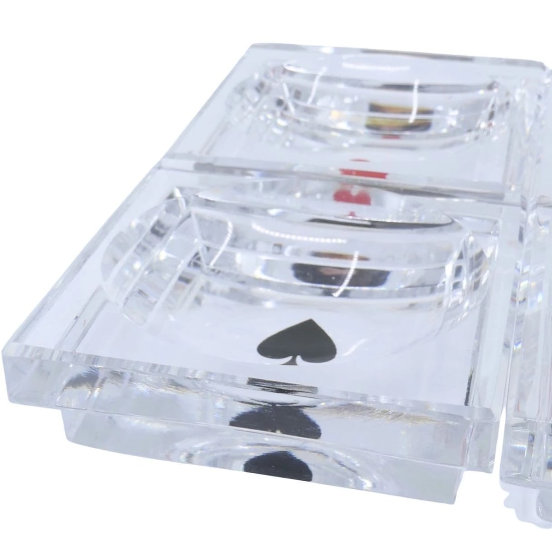 Baccarat France Crystal Glass Playing Card Trinket Ash Trays - 8