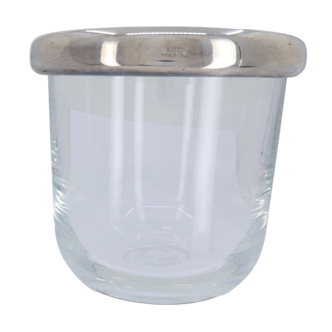 Vintage Gucci Italian Miid-Century Modern Silver Crystal Ice Bucket Vase - 5