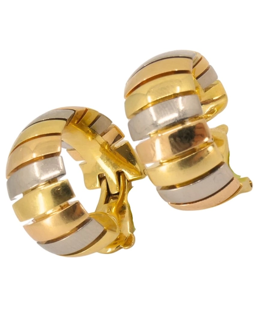 Cartier Hoop earrings Tubogas Design 18k Tri-Color Gold - 3