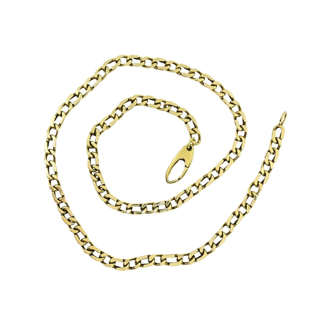 O.P. Orlandini for UnoAErre Vintage Italian 14k Gold Curb Link Chain Necklace - 6