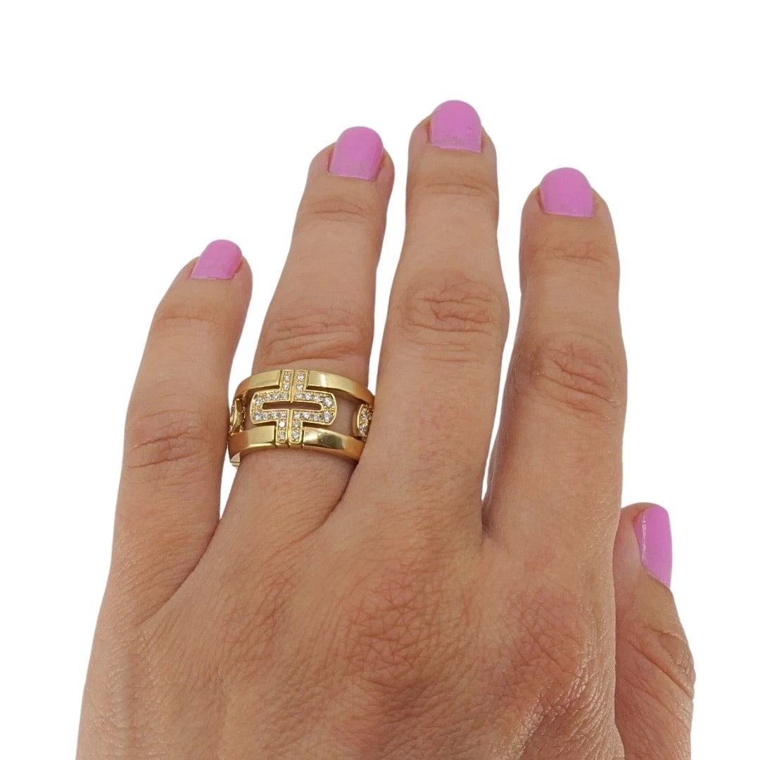 Bvlgari Bulgari 18k Gold Parentesi Diamond Band Ring - 2