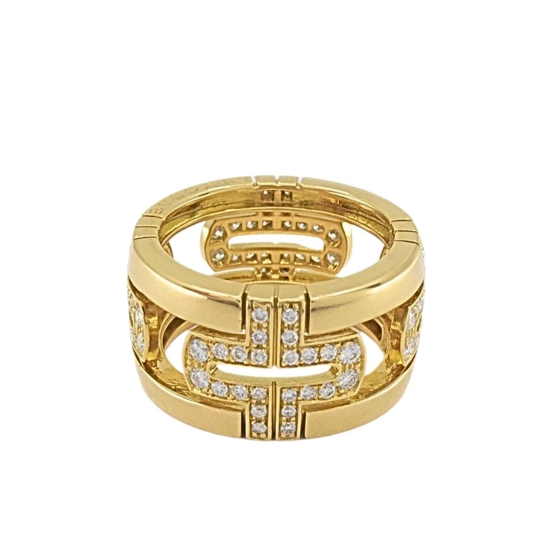 Bvlgari Bulgari 18k Gold Parentesi Diamond Band Ring - 6