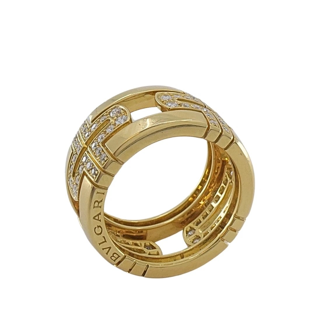 Bvlgari Bulgari 18k Gold Parentesi Diamond Band Ring - 7