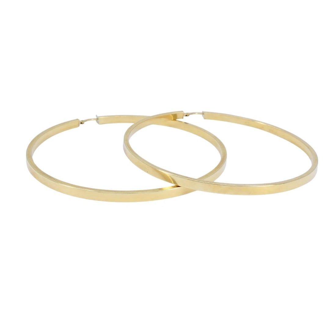 Vintage Italian 14k Gold Hoop Earrings, Late 20th Century - 3