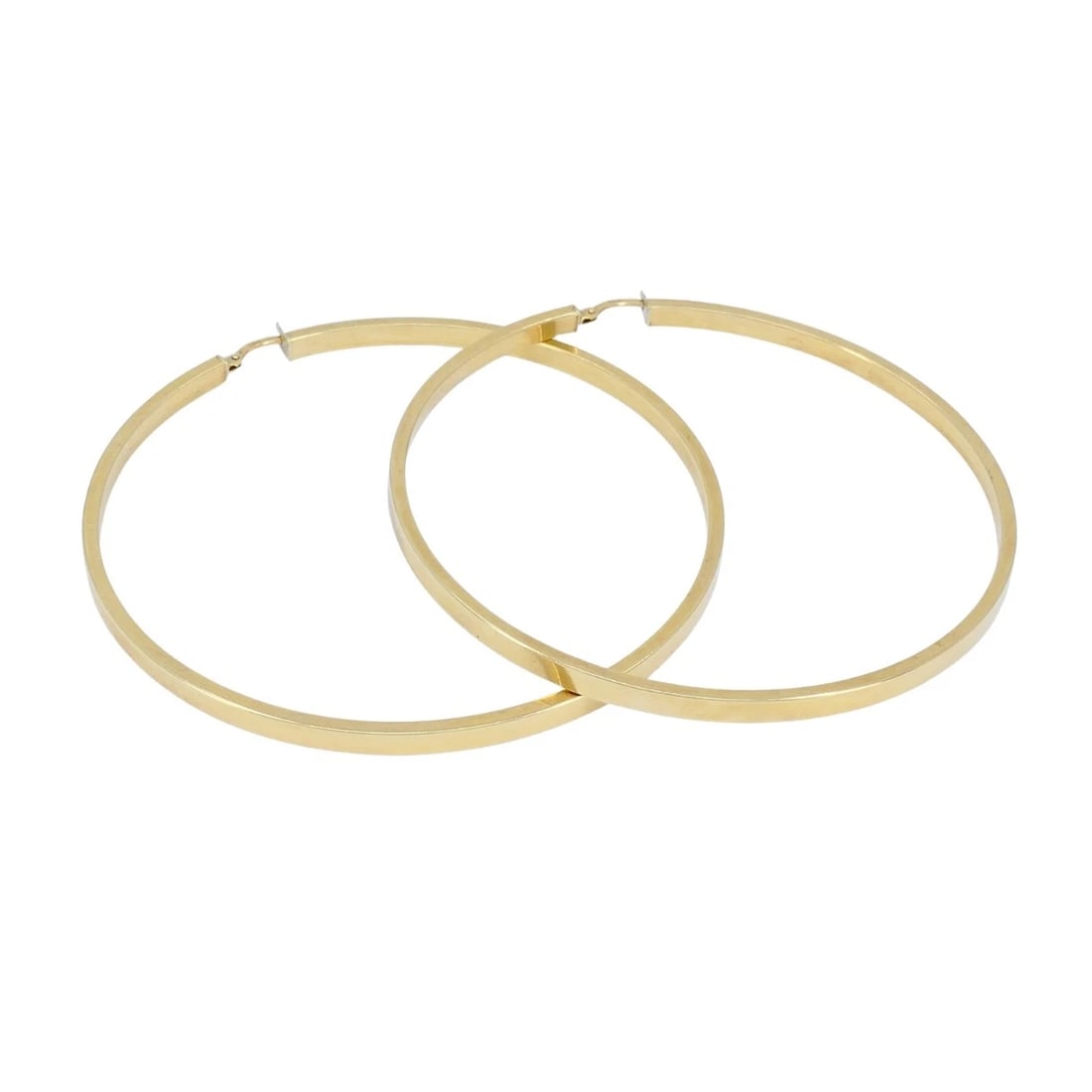 Vintage Italian 14k Gold Hoop Earrings, Late 20th Century - 4