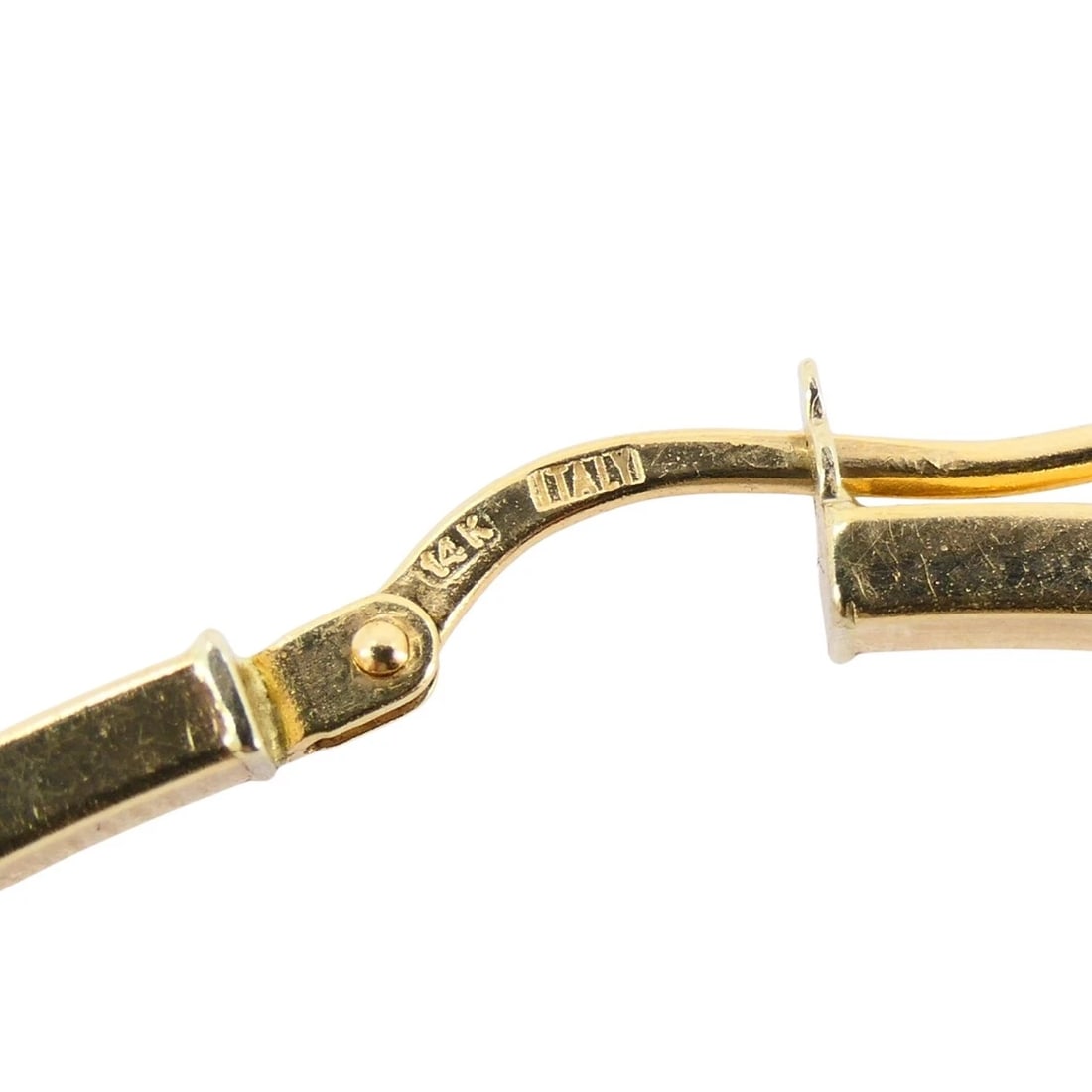 Vintage Italian 14k Gold Hoop Earrings, Late 20th Century - 5