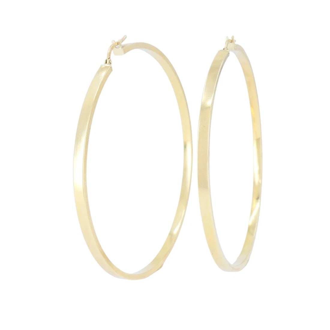 Vintage Italian 14k Gold Hoop Earrings, Late 20th Century - 6