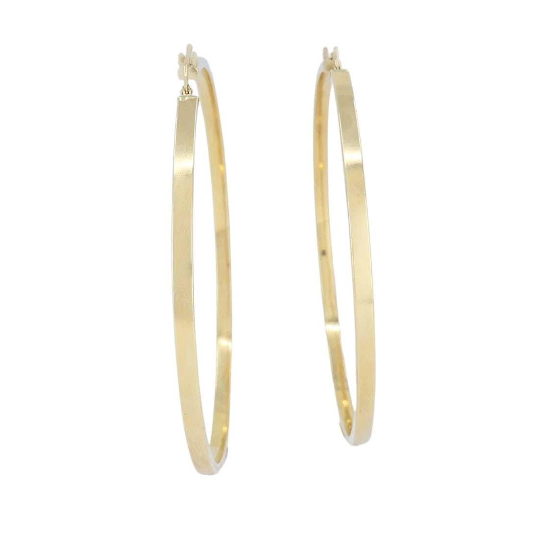 Vintage Italian 14k Gold Hoop Earrings, Late 20th Century - 7