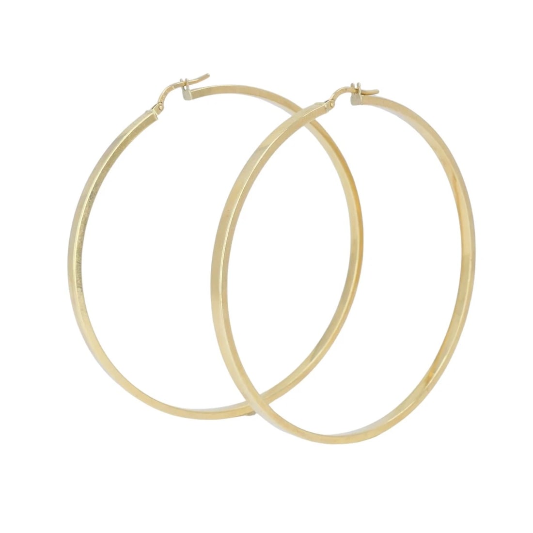 Vintage Italian 14k Gold Hoop Earrings, Late 20th Century - 8