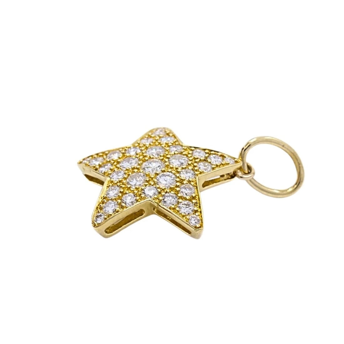 14k Gold Diamond Star Pendant 10k Gold Choker Necklace - 6
