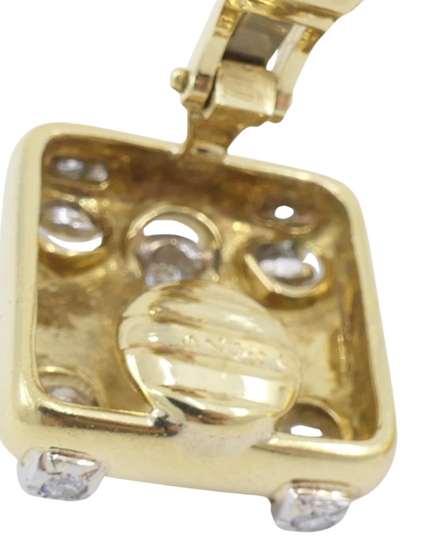 Vintage Cartier Earrings 18k Gold Diamond Stitch Design - 8