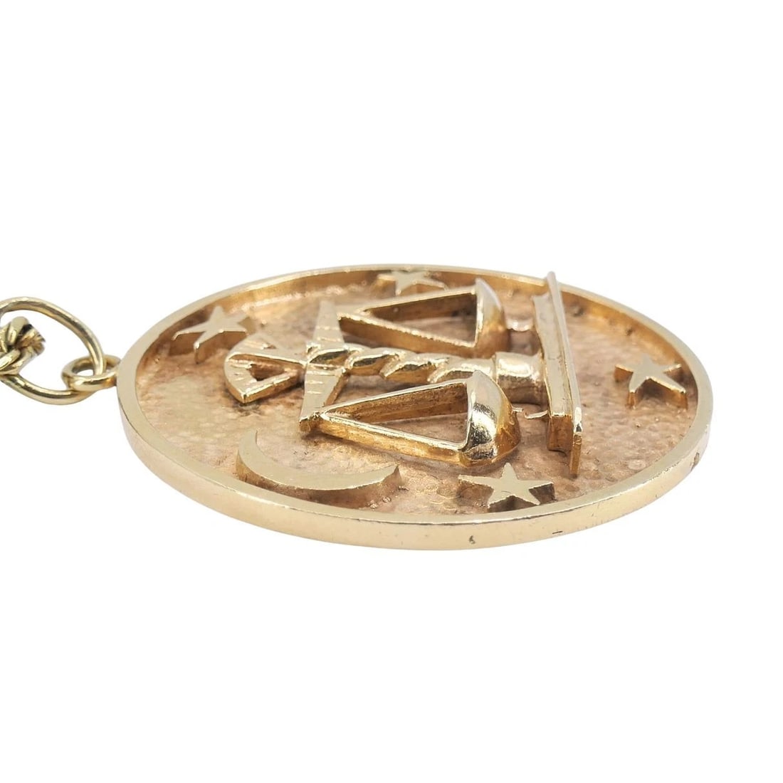 Vintage Libra 14k Gold Pendant Rope Chain Necklace - 5