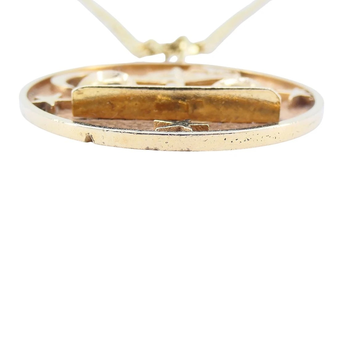 Vintage Libra 14k Gold Pendant Rope Chain Necklace - 8