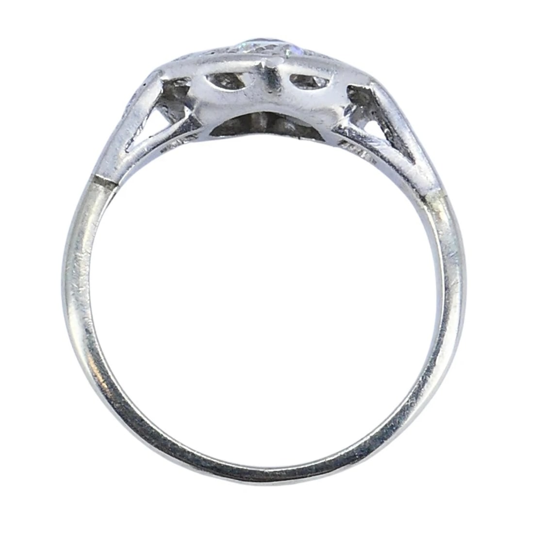 Vintage Art Deco Diamond Heart Cluster Ring 10k Gold Platinum - 8