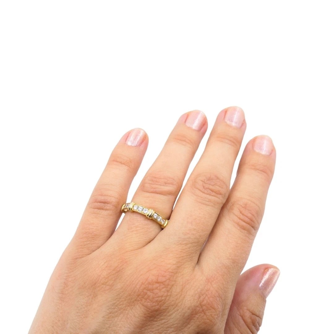 Cartier 18k Gold Contessa Diamond Eternity Band Ring - 2