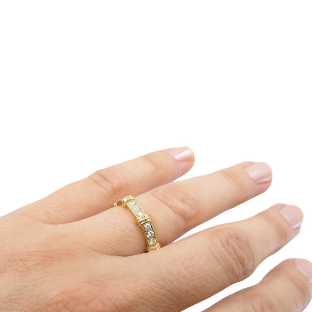 Cartier 18k Gold Contessa Diamond Eternity Band Ring - 3