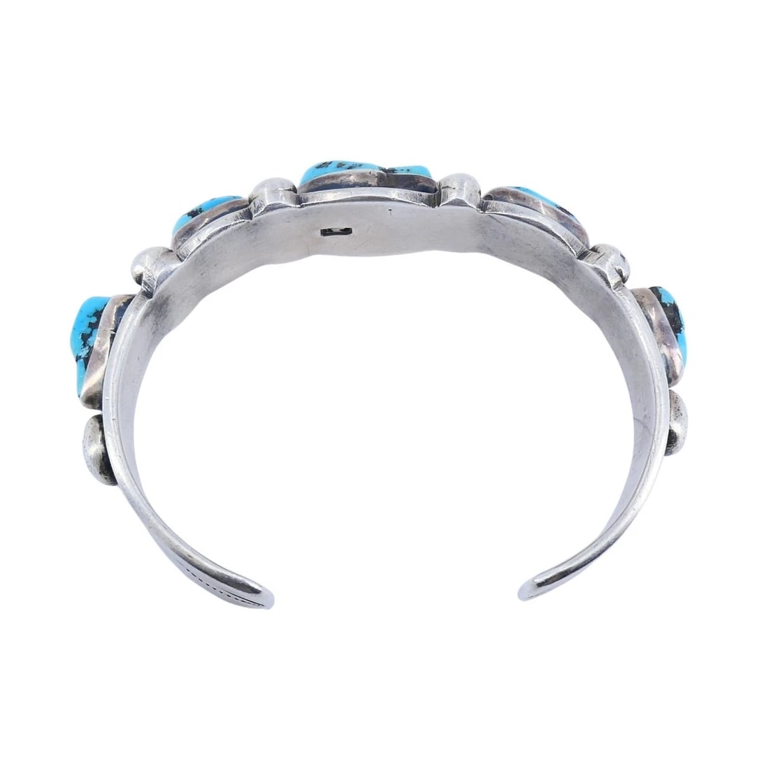 Vintage Navajo Native Indian Sterling Silver Turquoise Cuff Bracelet - 9