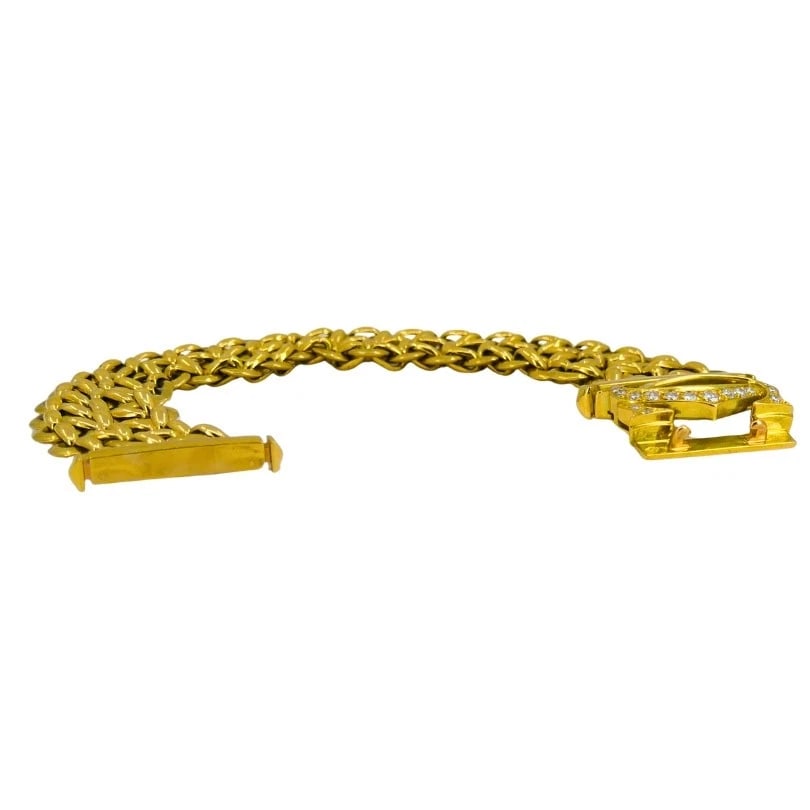 Cartier Penelope BRACELET Double C 18k Gold Diamond Link Bracelet Estate Jewelry - 10